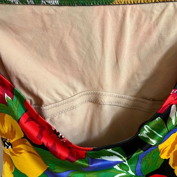 Sirena VTG Swimsuit Bathing Suit Strapless Floral Black SIZE 14 - Picture 5 of 9